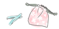 ピンと巾着